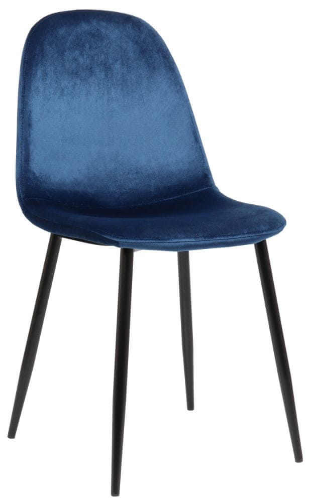 BHM Germany Jedálenská stolička Napier, zamat, modrá
